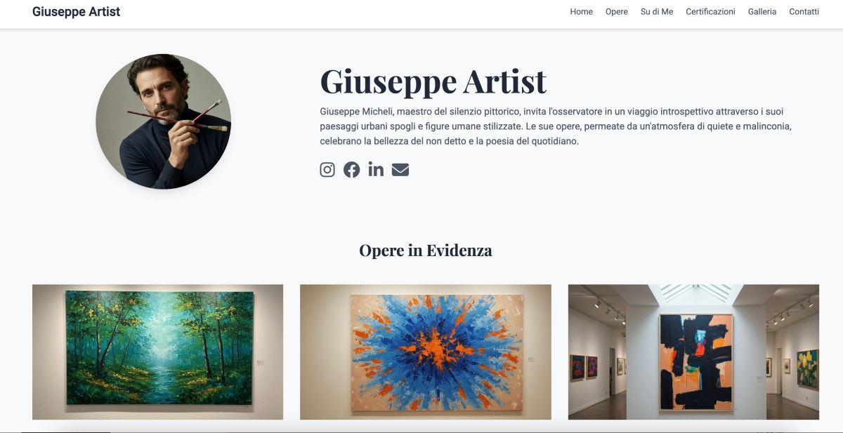 Esempio di pagina opera d'arte