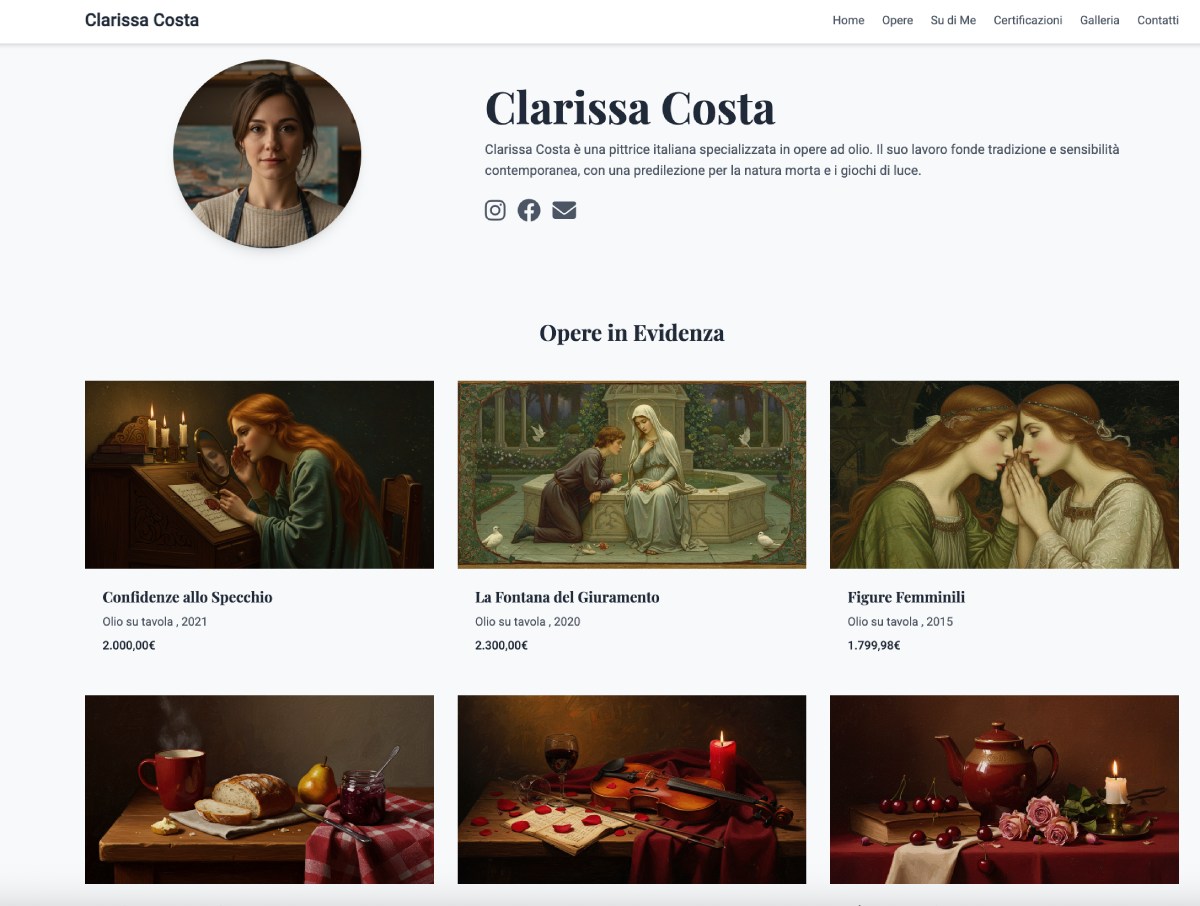 Esempio di pagina opera d'arte